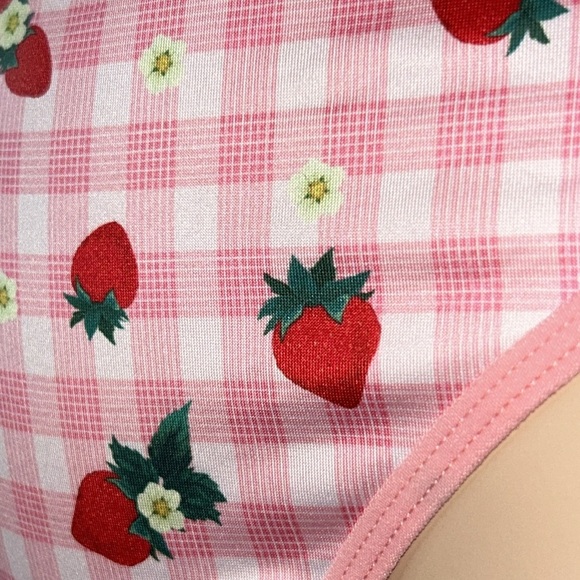 Strawberries Silky Satin‎ Stretchy Smooth High Waist Pink Sateen Thong Panty XXL - Picture 4 of 12